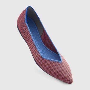 Rothy’s The Point Flat Shoes Orange Blue Striped Women's Size 5